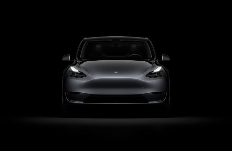 Tesla vehicle front logo view