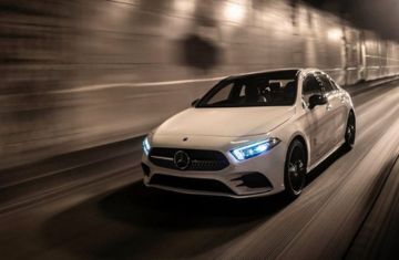 2021 Mercedes-Benz A-Class White driving on the road