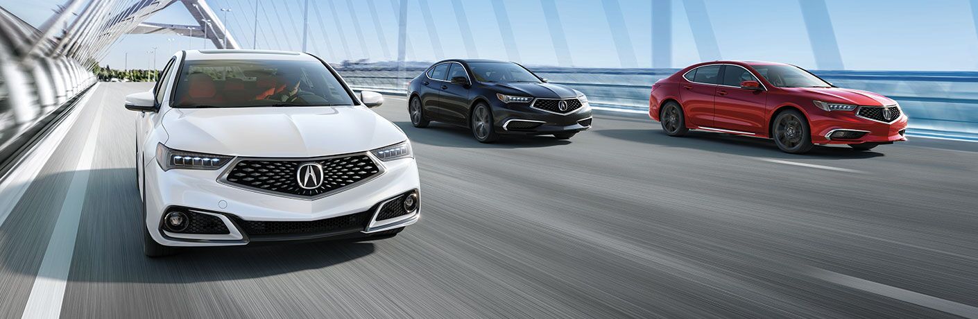 2020 Acura TLX white black and red on bridge