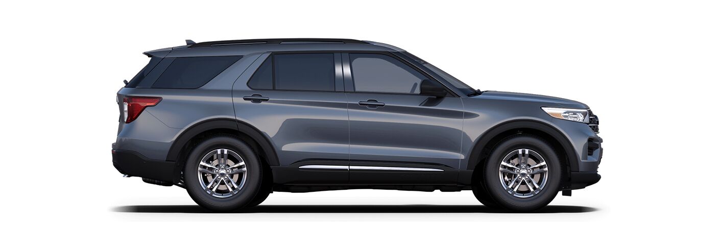 2021 Ford Explorer XLT side view on white