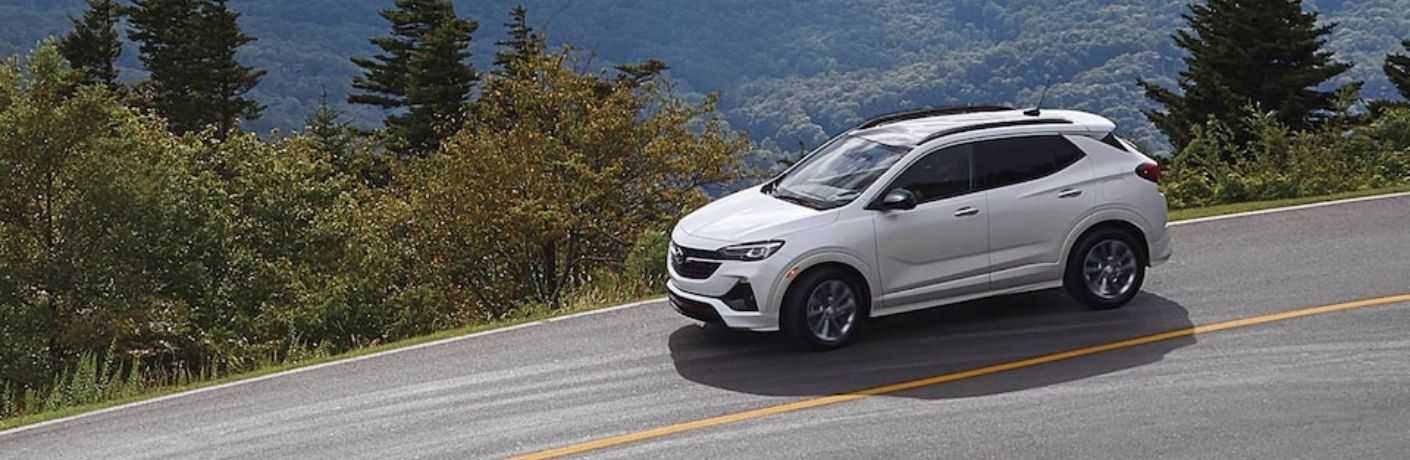 Top side view of the 2023 Buick Encore GX on the road