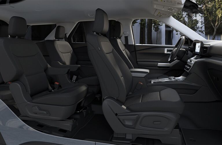 2021 Ford Explorer XLT side view of seating
