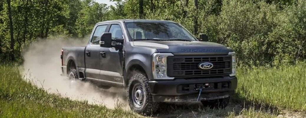 2025 Ford Super Duty on a dirt path