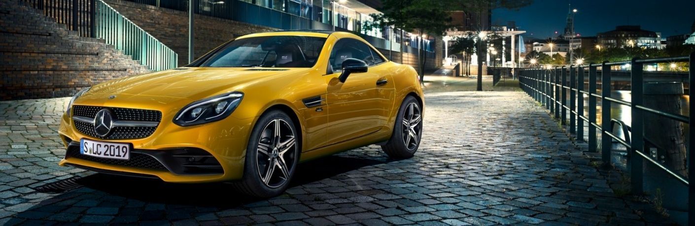 View of the 2022 Mercedes-Benz SLC Roadster on the road