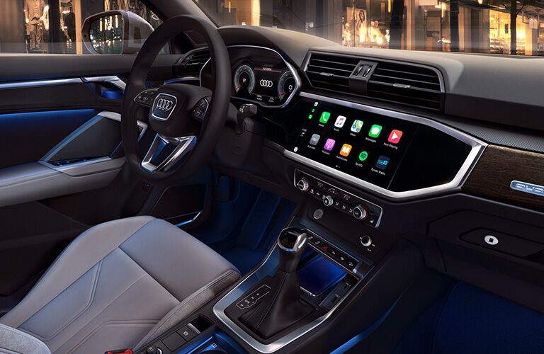 2020 Audi Q3 front seats and steering wheel