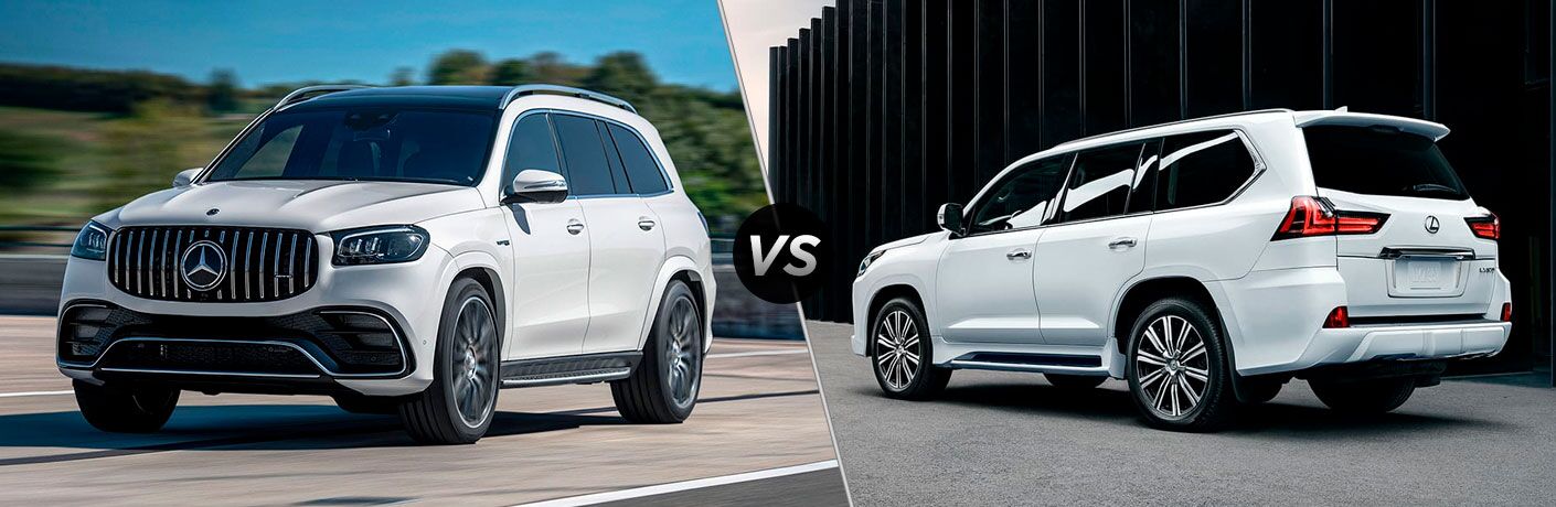 2021 MB GLS exterior front fascia driver side vs 2021 Lexus LX exterior rear fascia driver side