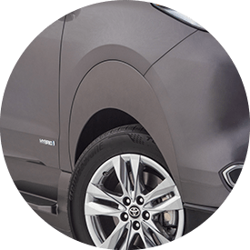 VMI Paints the Wheel Well Cover to Match the Exterior Toyota color