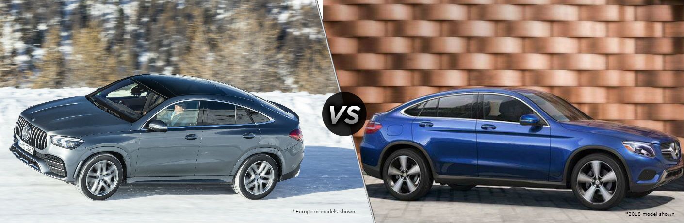 2021 GLC Coupe exterior front fascia driver side vs 2019 GLE Coupe exterior front fascia passenger side