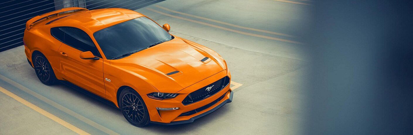 2021 Ford Mustang GT in bright orange paint