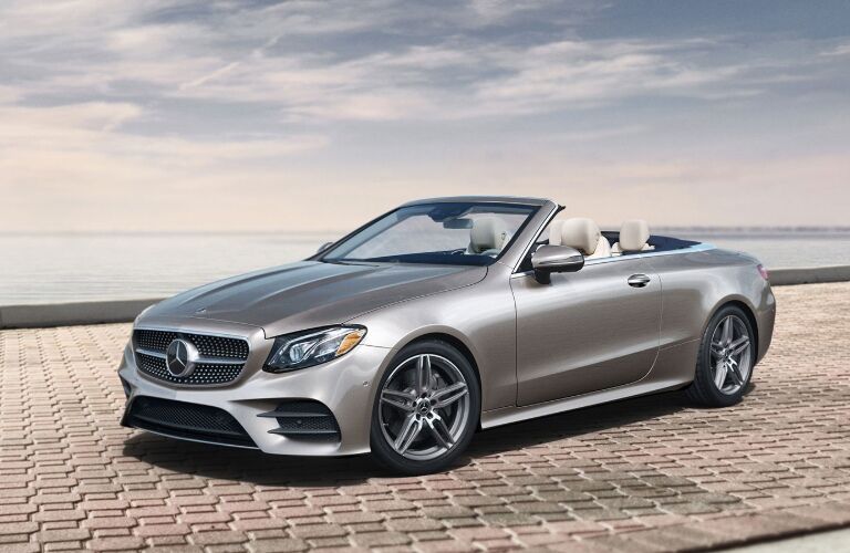 mercedes-benz e-class cabriolet on brick road