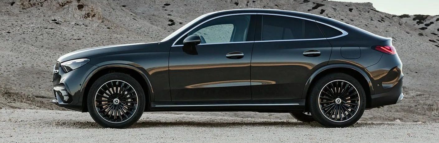 Side view of the 2024 Mercedes-Benz GLC 300 4MATIC Coupe Black