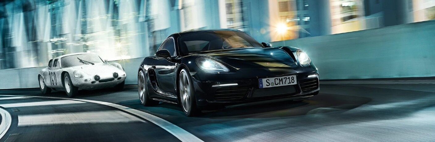 2021 718 Boxster driving around curve