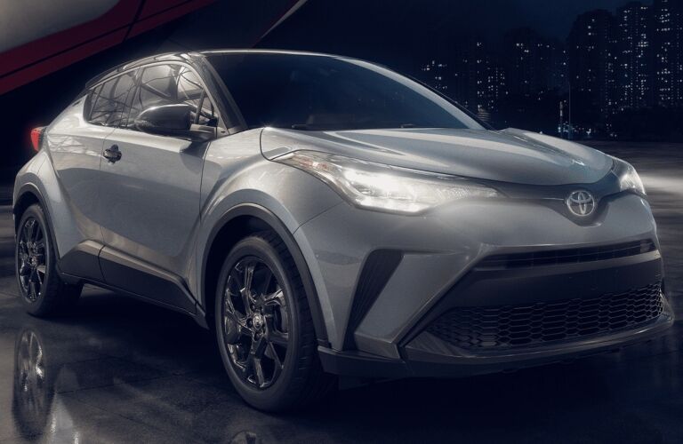 2021 Toytoa C-HR Nightshade Edition in gray at night