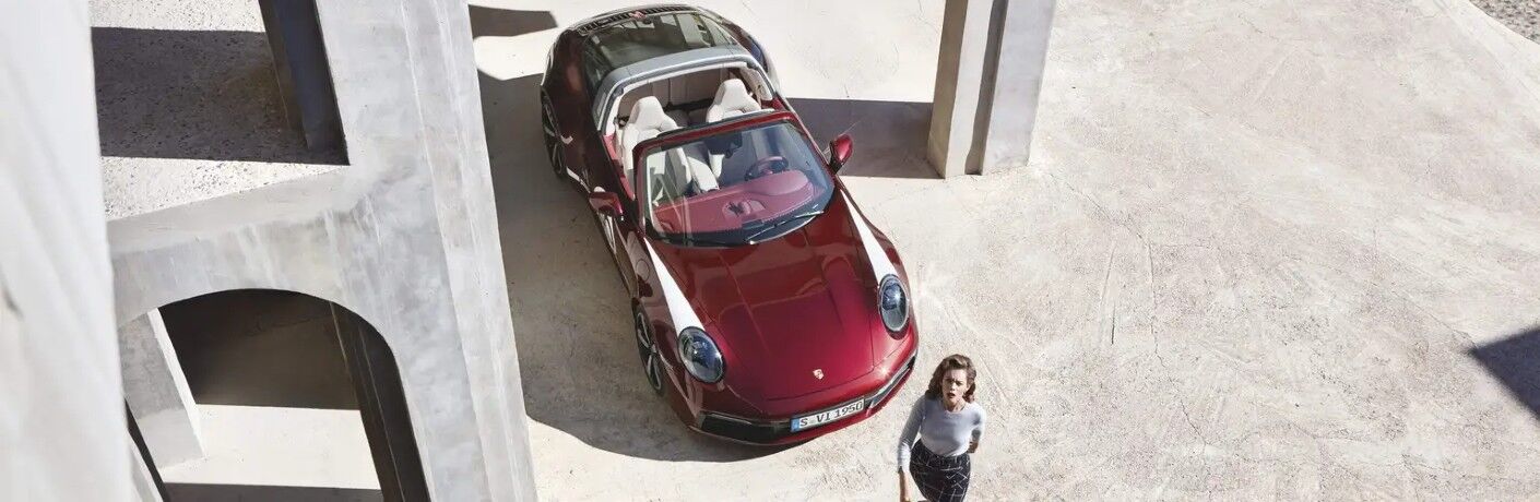 bird's eye view of the Porsche 911 Targa 4S Heritage Design Edition