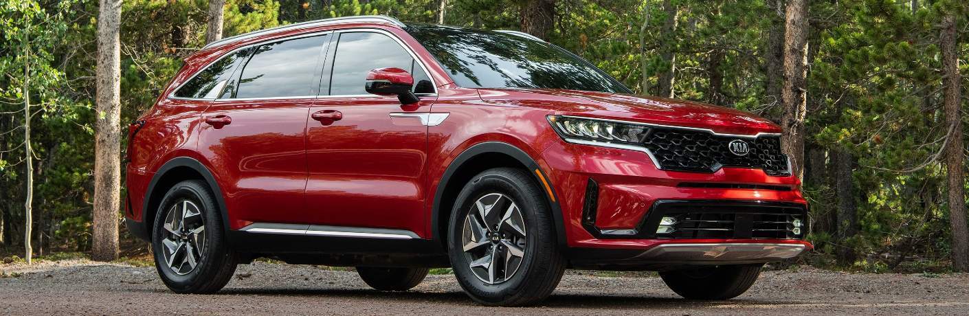 2021 Sorento Hybrid parked by trees