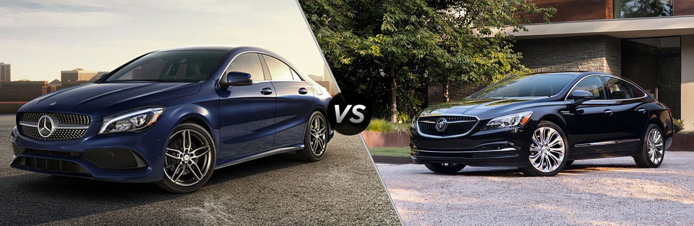 2018 CLA Coupe in blue vs 2018 Buick LaCrosse in black