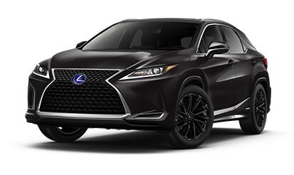 Exterior of the Lexus RXh AWD Black Line Special Edition shown in Caviar.