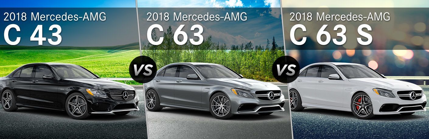 2018 AMG C 43 in Black vs C 63 in Silver vs C 63 S in White