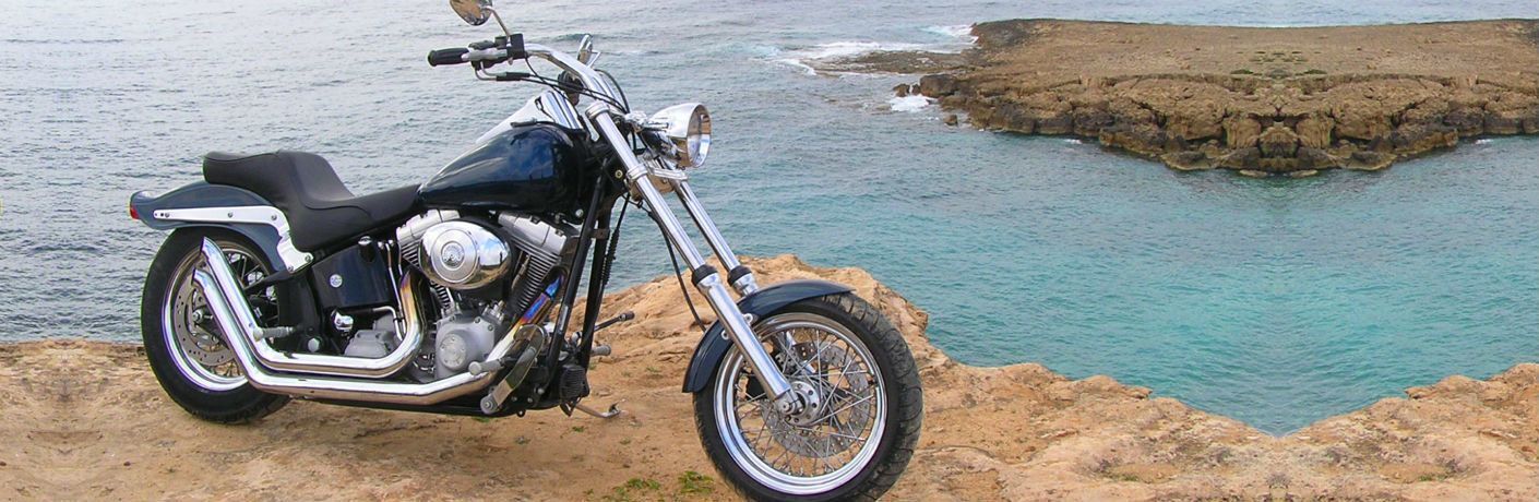 Harley Davidson Motorcycle on a Clifftop