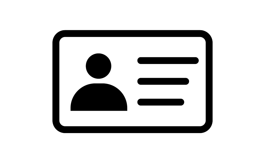 Proof of Identity id card symbol