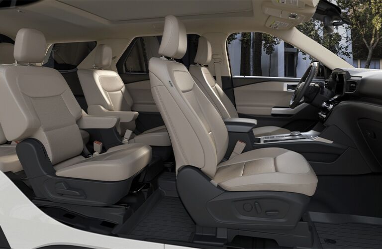 2021 Ford Explorer Limited side view of seating