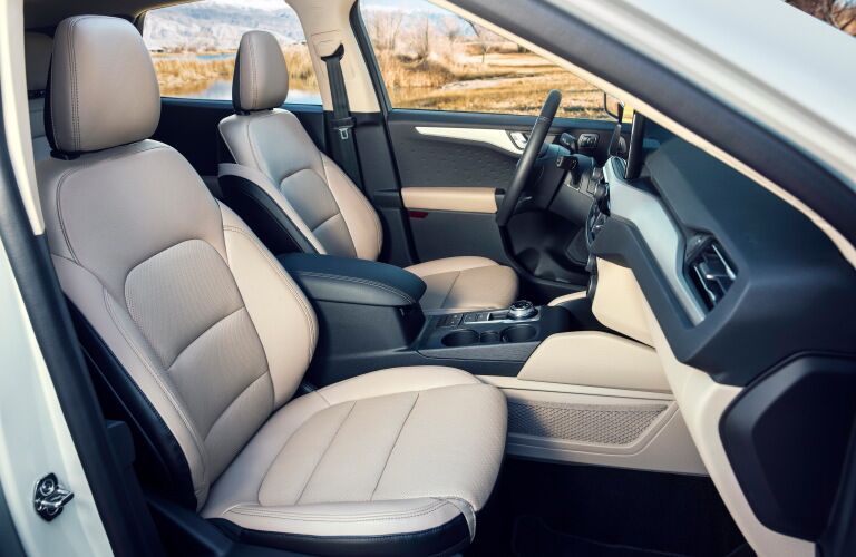 Profile view of seats inside 2020 Ford Escape