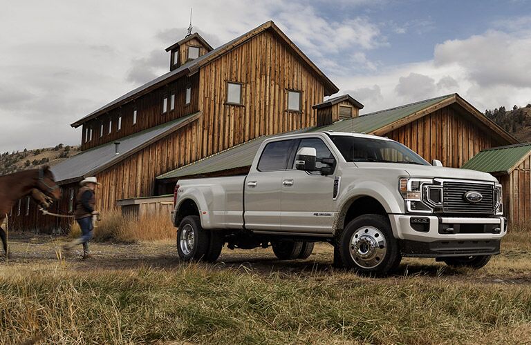 2020 Ford F-250 by a barn