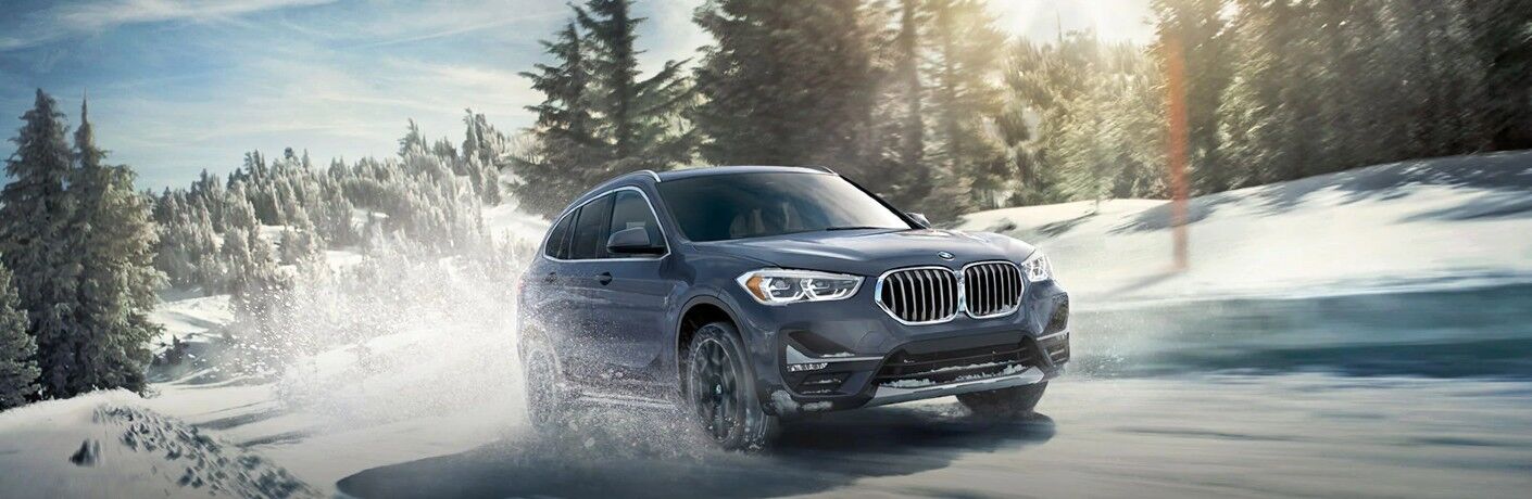 2021 BMW X1 driving in snow
