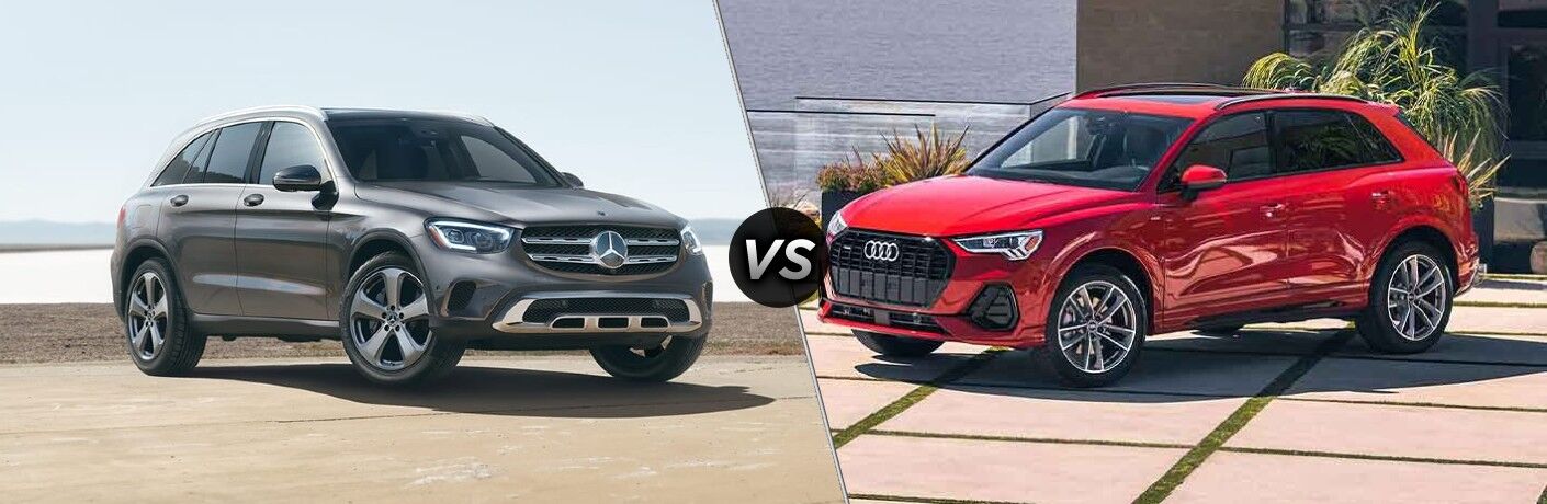 Showcasing the comparison between 2022 Mercedes-Benz GLC and 2022 Audi Q3