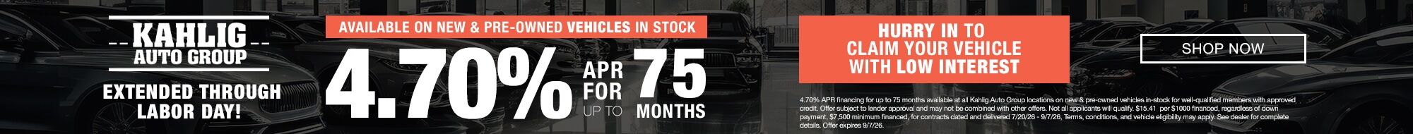 KAG Special Finance Rate 2026
