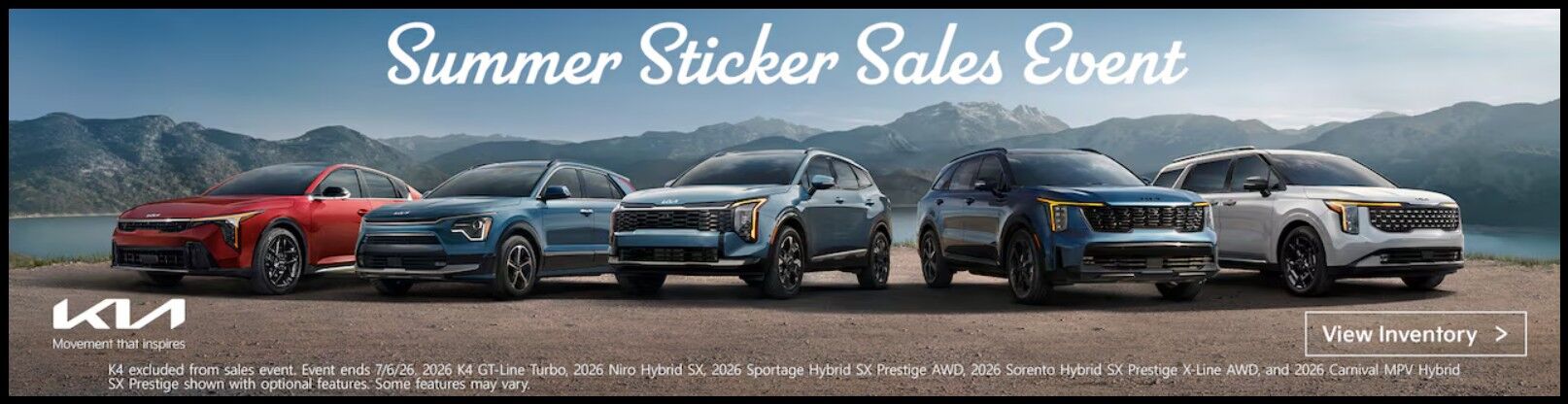 Kia Summer Sticker Sales Event
