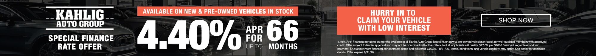 KAG Special Finance Rate 2026