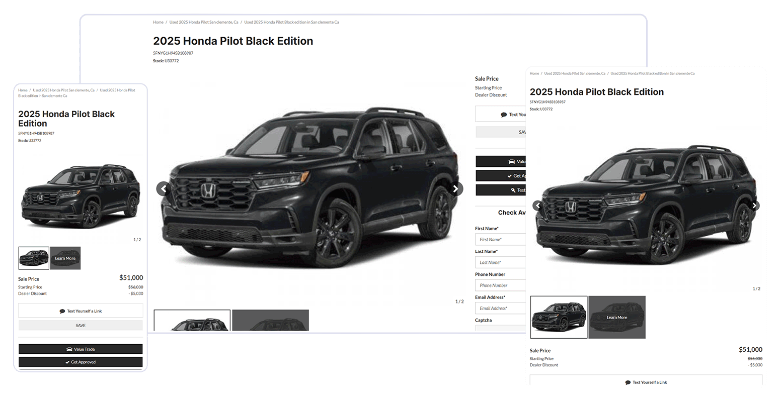 Fortune Vehicle Detail Page Layout by DealerFire on Engine6