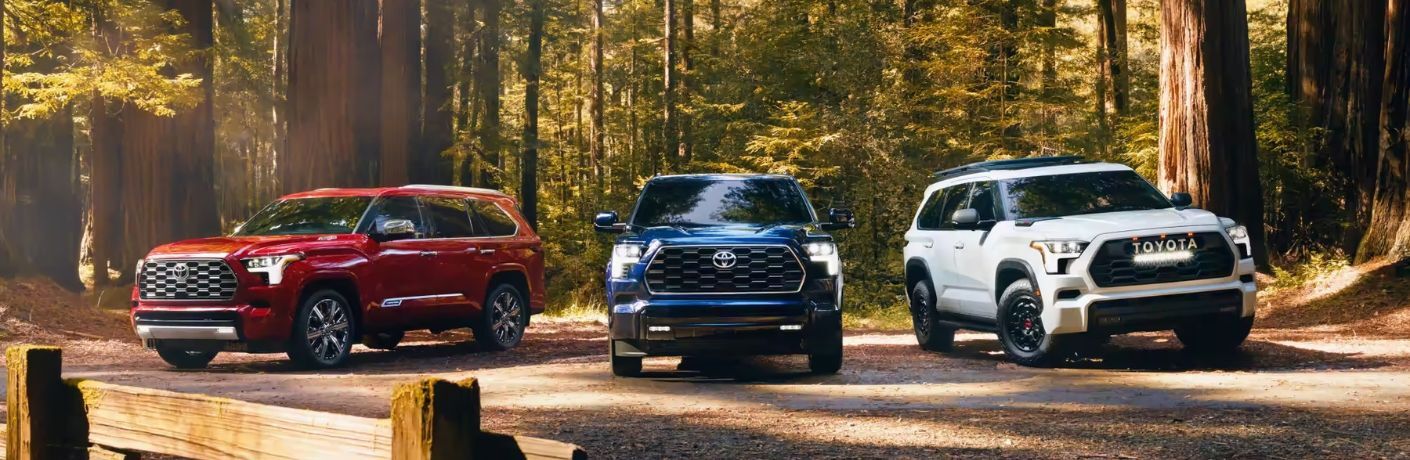 2023 Toyota Sequoia three models parked together
