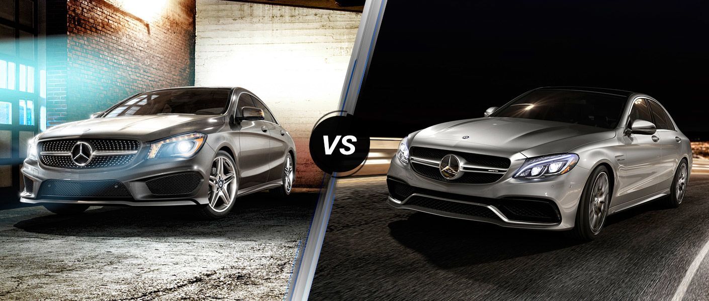Silver 2016 Mercedes-Benz CLA, VS Icon, and Silver 2016 Mercedes-Benz C-Class