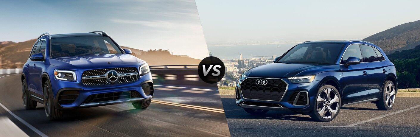 An image of the comparison of the 2023 Mercedes-Benz GLB and the 2023 Audi Q5
