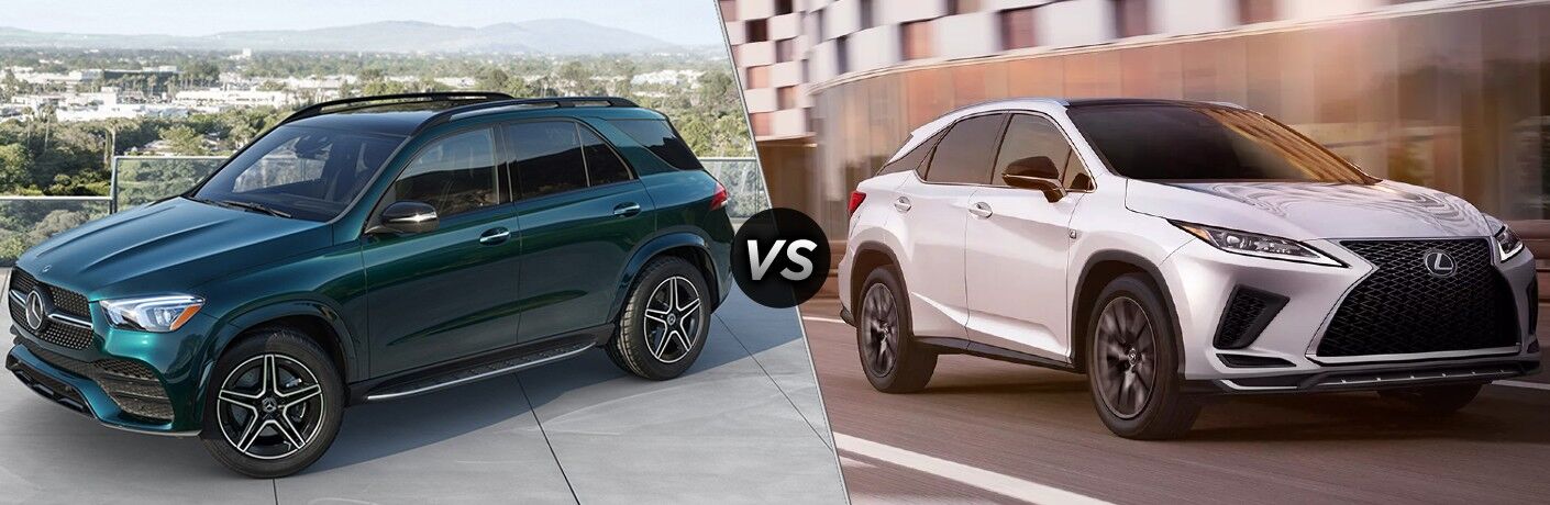 2022 Mercedes-Benz GLE next to a 2022 Lexus RX