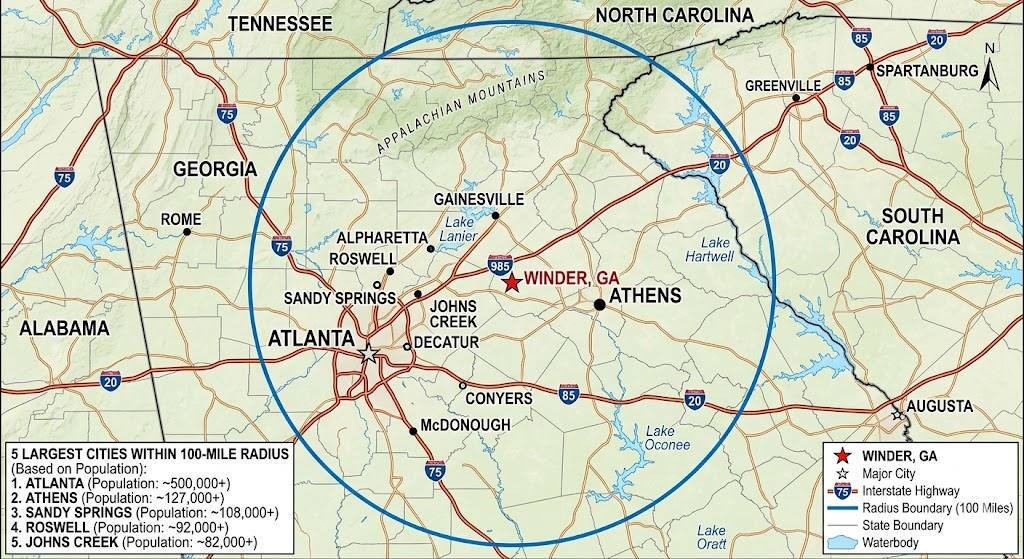 100 mile radius of mobile service by Akins Ford