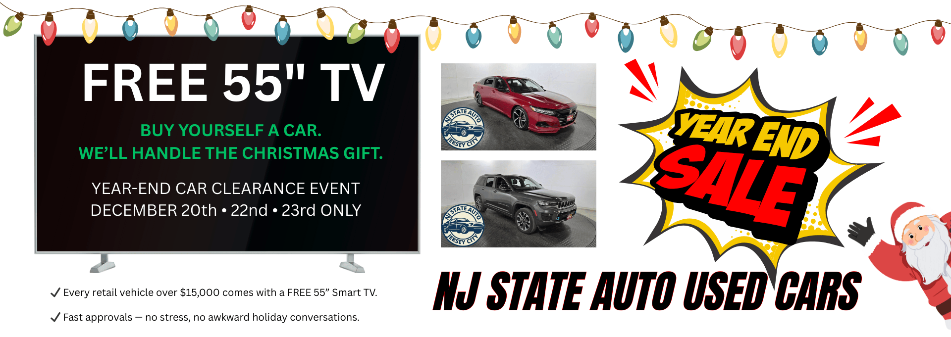 FREE  55 TV with Vehicle Purchase at NJ State Auto