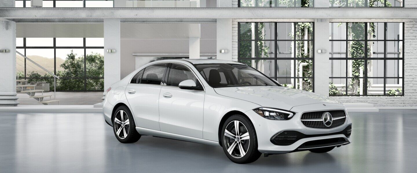 Moonlight White 2025 Mercedes-Benz C-Class Sedan exterior