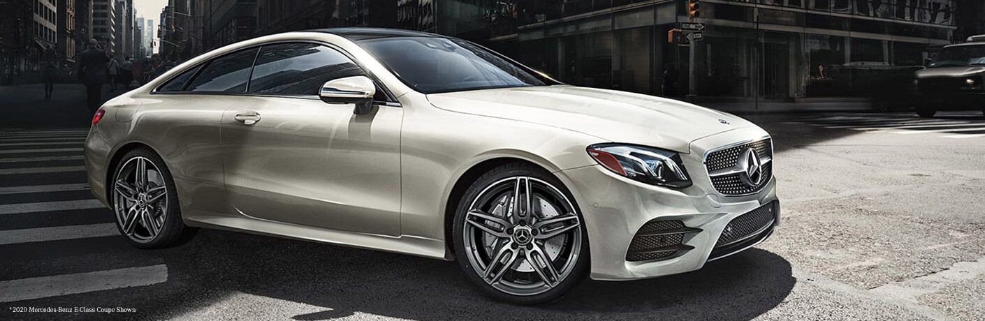 2021 Mercedes-Benz E-Class Coupe exterior front fascia passenger side in city