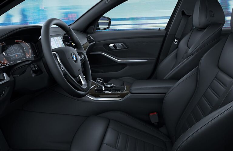 2022 BMW 3 Series front seats side view