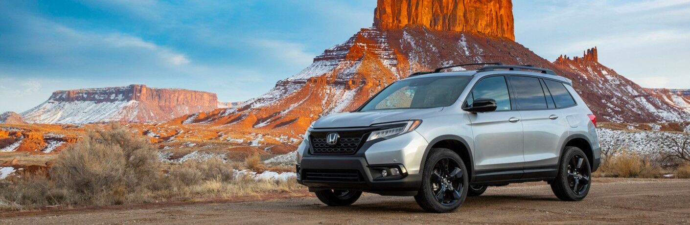 2021 Honda Passport parked by canyons
