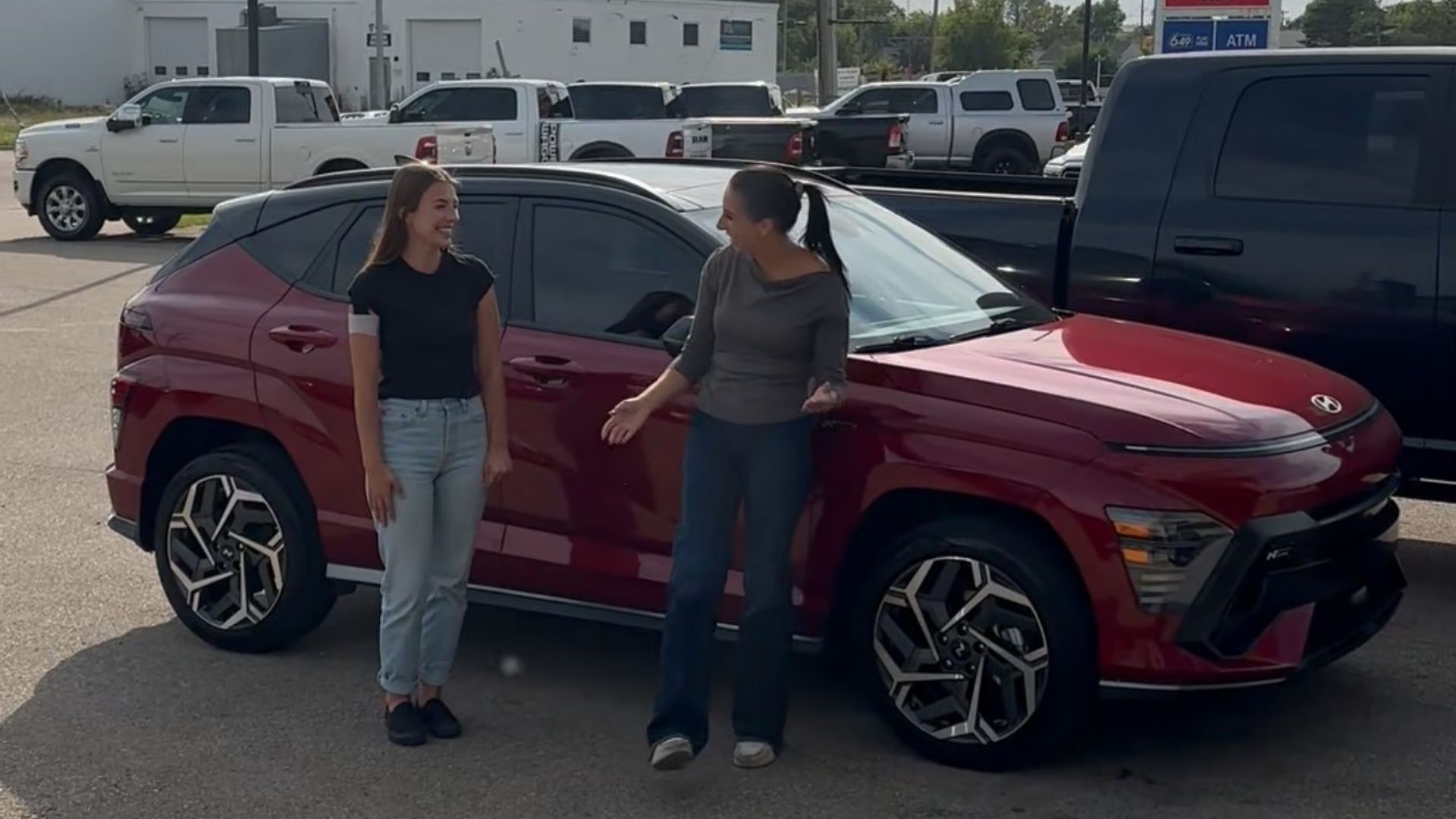 Kylah and Jill at Redwater Dodge on Delivery Day