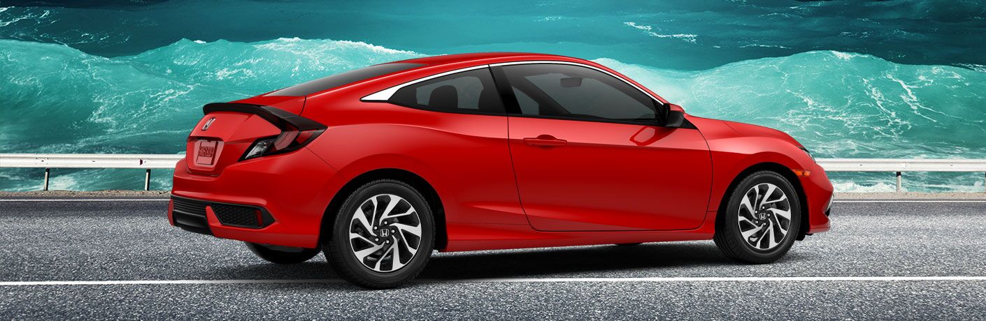 red honda civic coupe side view