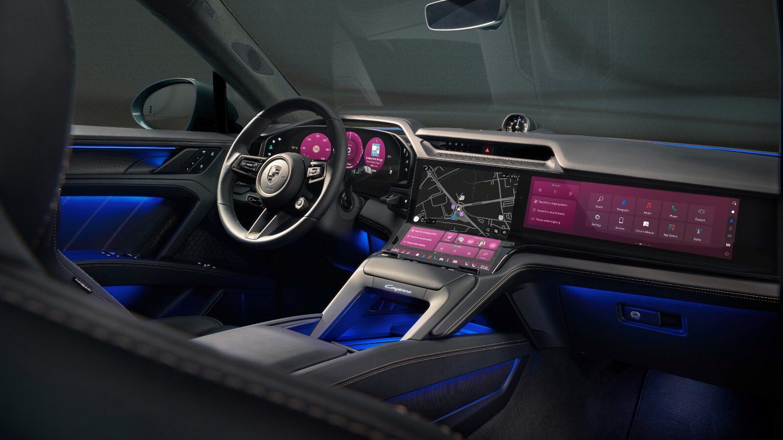 Porsche Cayenne Electric interior with PCM and Porsche Voice Pilot – Champion Porsche Pompano Beach, FL