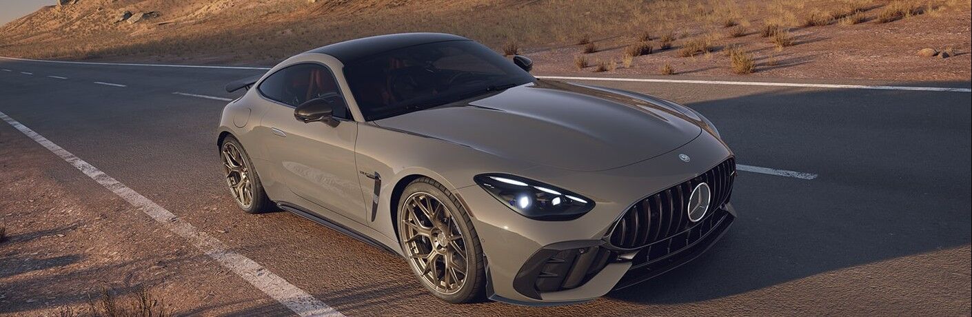 2026 Mercedes-Benz GT-Class Coupe on a road