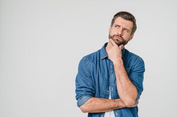 unsure man thinking