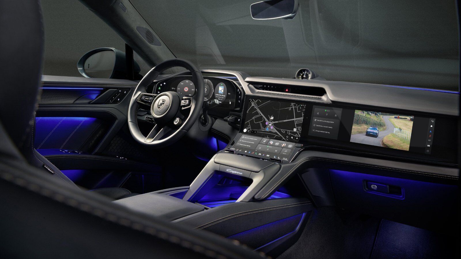 Porsche Cayenne Electric central display with Porsche Communication Management