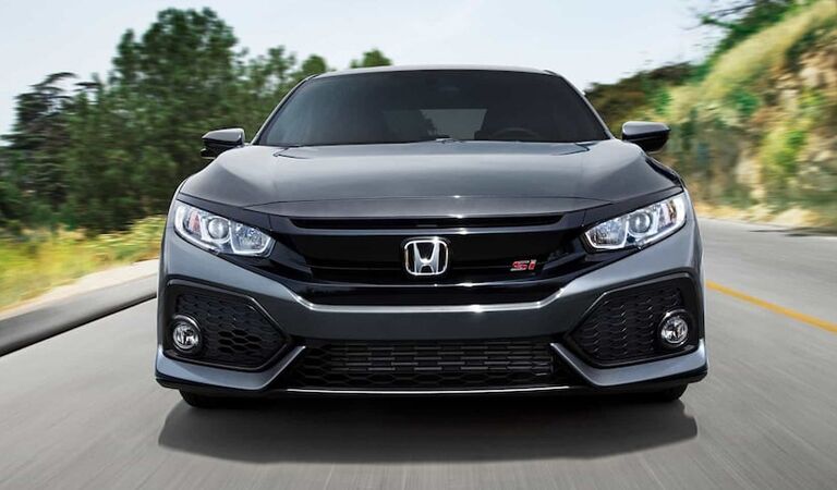 silver Honda Civic SI front view